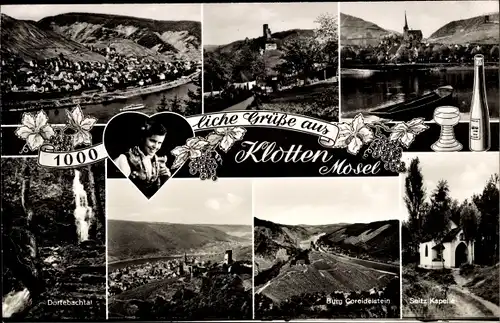 Ak Klotten an der Mosel, Seitz Kapelle, Panorama, Dorfbachtal