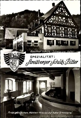 Ak Muggendorf Wiesenttal Fränkische Schweiz, Gasthof Schwarzer Adler, Probierstübchen Höhlen Klause