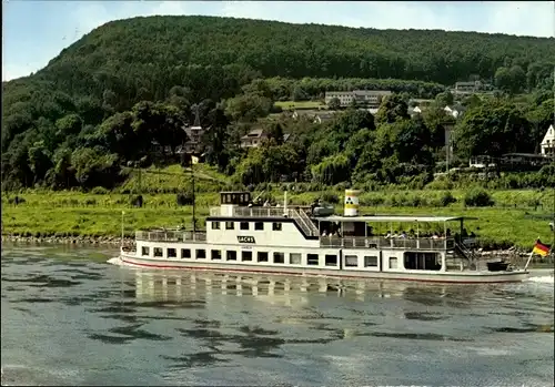 Ak Höxter an der Weser, Blick zur Jugendherberge, Dampfer Lachs