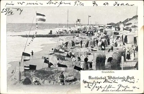 Ak Westerland auf Sylt, Strandleben