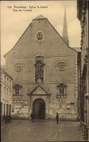 Ak Verviers Wallonien Lüttich, Eglise St. Joseph, Rue des Carmes