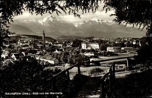 Ak Traunstein in Oberbayern, Blick von der Weinleite