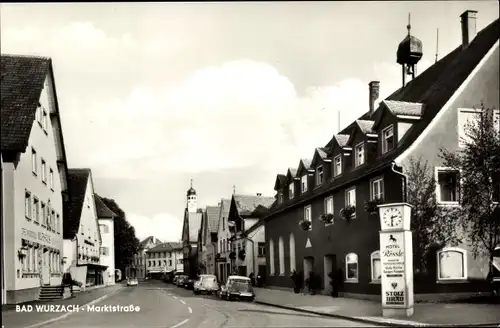 Ak Bad Wurzach in Oberschwaben, Marktstraße, Uhr, Geschäft