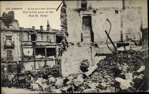 Ak Verdun Meuse, Le bas de la Rue Saint Pierre