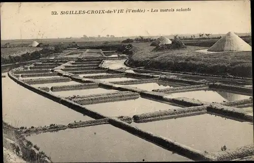 Ak Saint Gilles Croix de Vie Vendée, Les marais salants