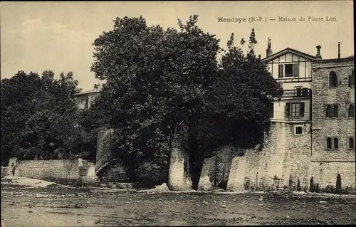 Ak Hendaye Pyrénées Atlantiques, vue générale de la Maison de Pierre Loti