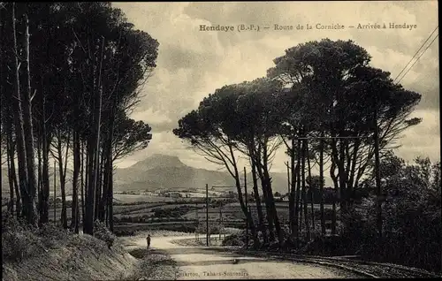 Ak Hendaye Pyrénées Atlantiques, Route de la Corniche