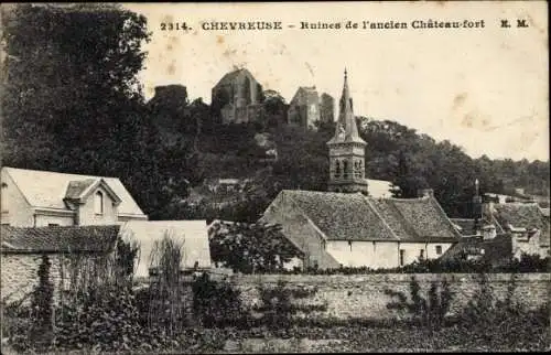 Ak Chevreuse Yvelines, Ruines de l'ancien Chateau