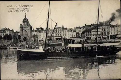 Ak La Rochelle Charente Maritime, Depart du Vapeur pour l'Ile d'Oleron