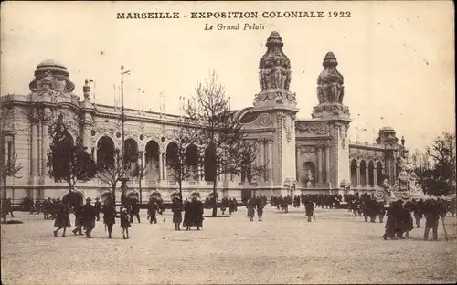 Ak Marseille Bouches du Rhône, Exposition Coloniale 1922, Le Grand Palais