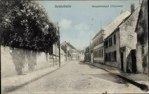 Ak Schleibnitz Wanzleben Börde in Sachsen Anhalt, Magdeburger Chaussee