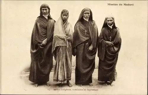 Ak Madurai Indien, Mission du Maduré, Soeurs indigenes, catechistes et baptiseuses