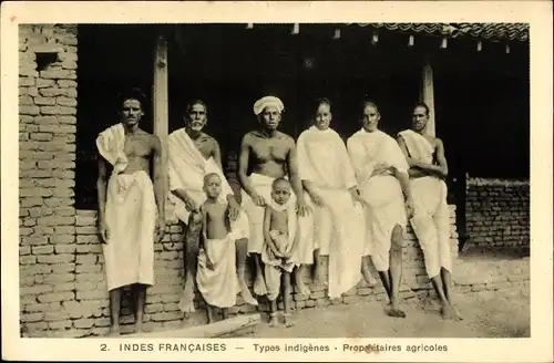 Ak Indes Francaises, Types indigènes, Propriétaires agricoles, Inder