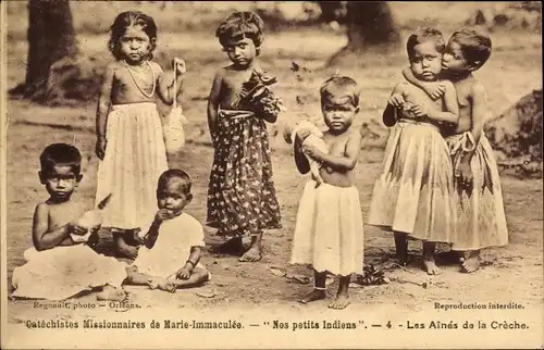 Ak Indien, Catéchistes Missionaires de Marie Immaculée, nos petits Indiens, les Aînes de la Crèche