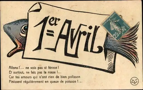 Ak 1. April, 1er Avril, Fisch