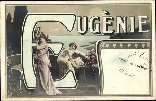 Buchstaben Ak Frauenname Eugenie, zwei Frauen