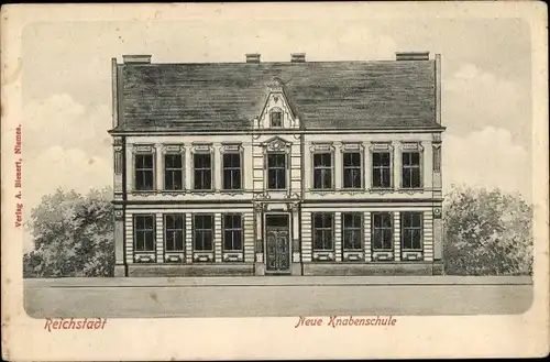 Ak Zákupy Reichstadt Region Reichenberg, Neue Knabenschule