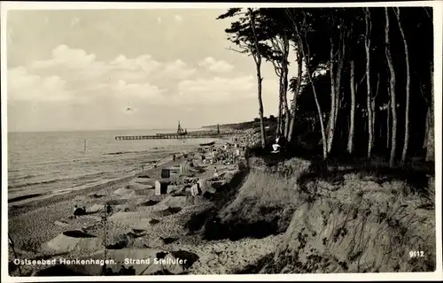 Ak Ustronie Morskie Henkenhagen Pommern, Strand, Steilufer