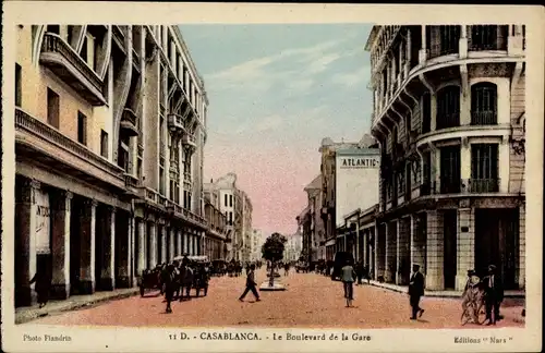 Ak Casablanca Marokko, Le Boulevard de la Gare