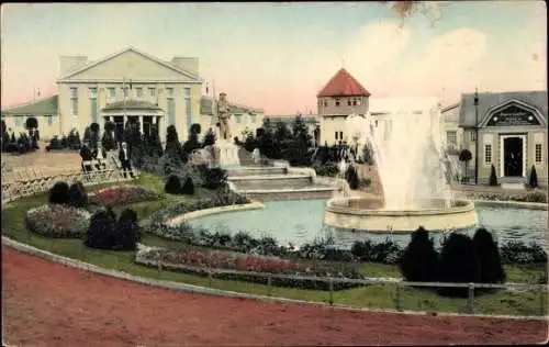 Ak Freiberg im Kreis Mittelsachsen, Erzgebirgsausstellung 1912, Karte No 3, Parkanlage, Wasserspiel