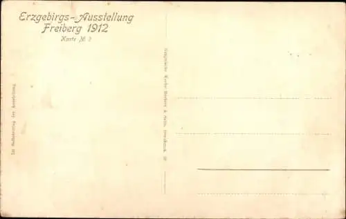 Ak Freiberg im Kreis Mittelsachsen, Erzgebirgsausstellung 1912, Karte No 3, Parkanlage, Wasserspiel