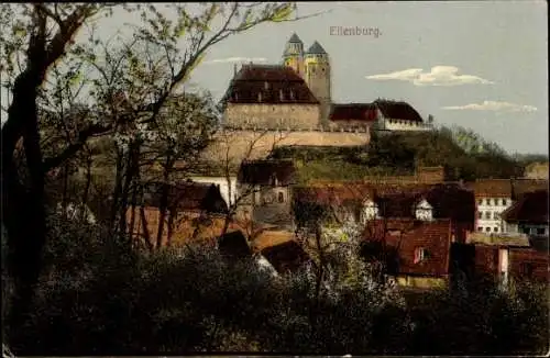 Ak Eilenburg an der Mulde, Blick über die Stadt zur Burg