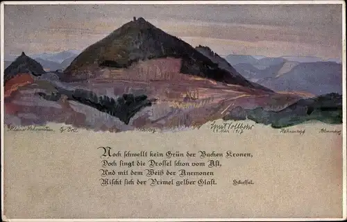 Künstler Ak Vollbehr, Ernst, Eschbach in der Pfalz, Rundblick vom Schletterberg, Rehberggruppe