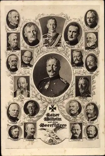 Ak Kaiser Wilhelm II., Heerführer, Kronprinz Wilhelm v. Preußen, Großadmiral Alfred Tirpitz