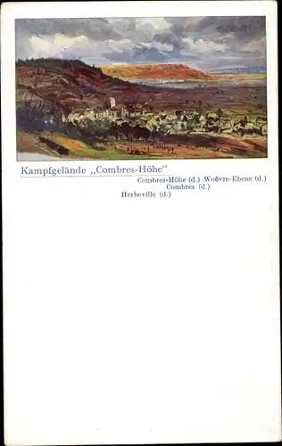 Künstler Ak Vollbehr, Ernst, Combres sous les Côtes Meuse, Kampfgelände Combreshöhe, 1. WK