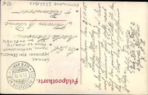 Ak General Hermann von Francois, Portrait, Orden