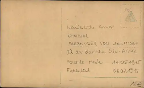 Ak General von Linsingen, Oberbefehlshaber der dt. Südarmee am Scherenfernrohr, Gefecht vor Stryi