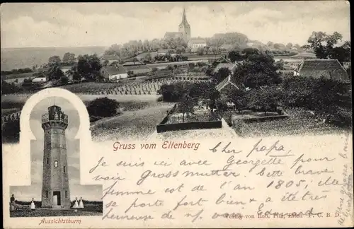 Ak Eltenberg Elten Emmerich am Niederrhein, Aussichtsturm, Blick auf den Ort