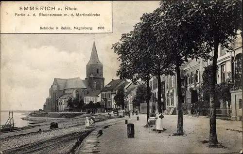 Ak Emmerich am Niederrhein, Rheinstraße, Martinskirche