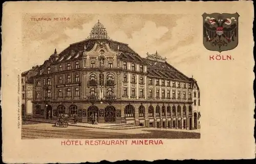 Wappen Litho Köln am Rhein, Hotel Restaurant Minerva