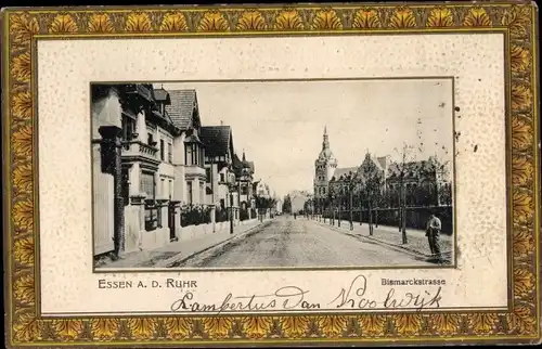 Präge Passepartout Ak Essen im Ruhrgebiet, Bismarckstraße