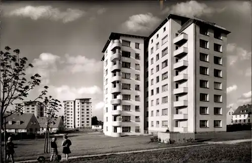 Ak Flensburg, Blick auf die Hochhäuser in der Rude