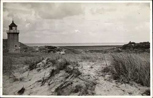 Foto Kampen auf Sylt, Blick zum Leuchtturm und Wattenmeer