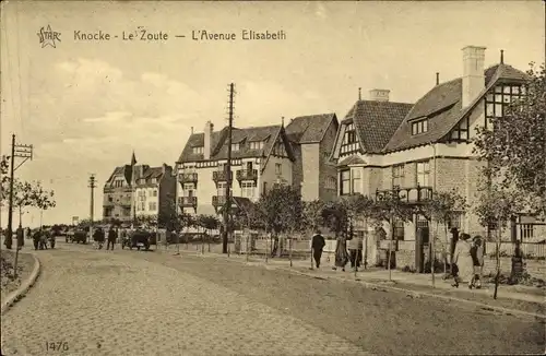 Ak Knokke Heist Heyst Knocke sur Mer Westflandern, Le Zoute, L'Avenue Elisabeth