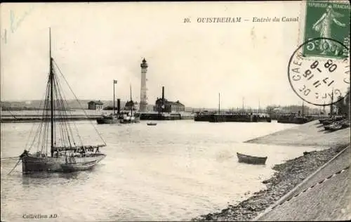 Ak Ouistreham Calvados, Entree du Canal, Le Phare