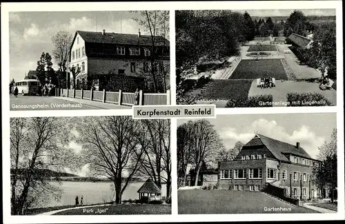 Ak Reinfeld in Holstein, Gartenhaus, Park Igel, Genesungsheim, Gartenanlage