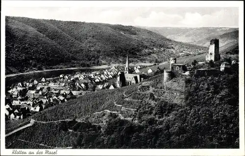 Ak Klotten an der Mosel, Burg Coraidelstein, Panorama