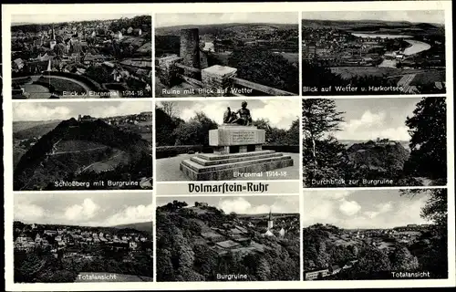 Ak Volmarstein Wetter an der Ruhr, Ruine, Teilansicht, Schlossberg