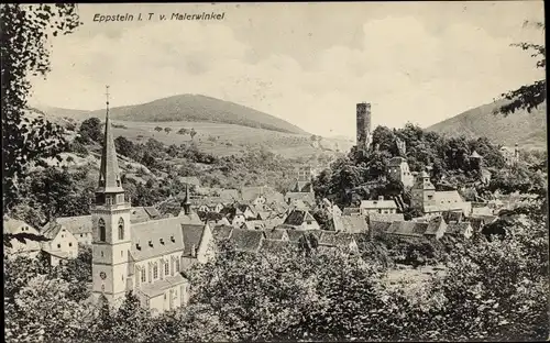 Ak Eppstein im Taunus, Ortsansicht, Kirche, Turm
