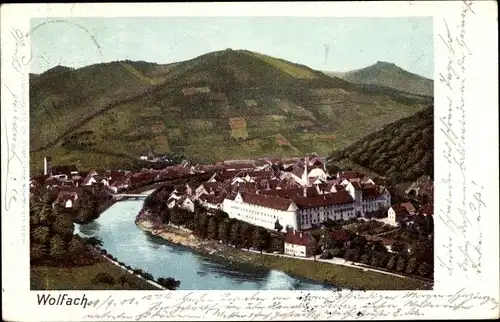 Ak Wolfach im Schwarzwald, Ortsansicht