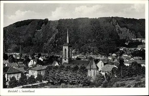 Ak Werdohl im Sauerland, Teilansicht mit Kirche