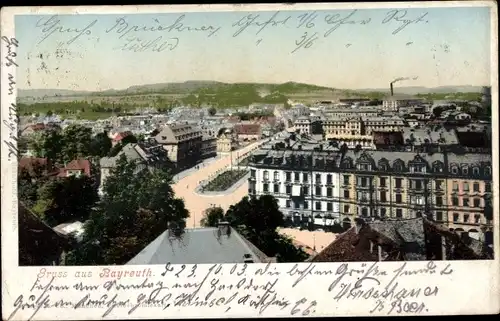 Ak Bayreuth in Oberfranken, Blick über die Stadt