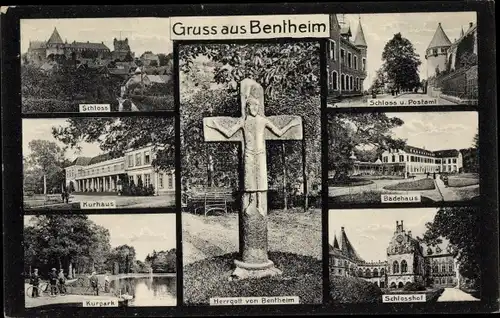 Ak Bad Bentheim in Niedersachsen, Schloss, Kurhaus, Postamt, Kurpark, Badehaus
