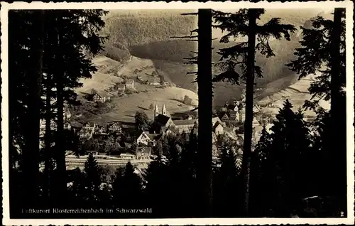 Ak Klosterreichenbach Baiersbronn im Schwarzwald, Blick aus der Ferne auf den Ort