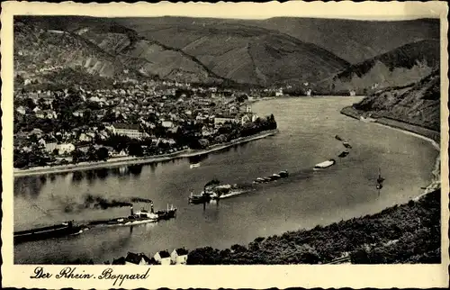 Ak Boppard am Rhein, Fliegeraufnahme, Der Rhein