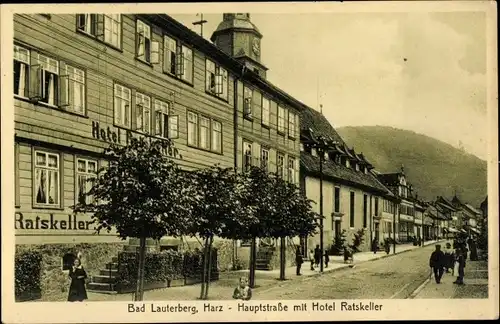 Ak Bad Lauterberg im Harz, Hauptstraße mit Hotel Ratskeller